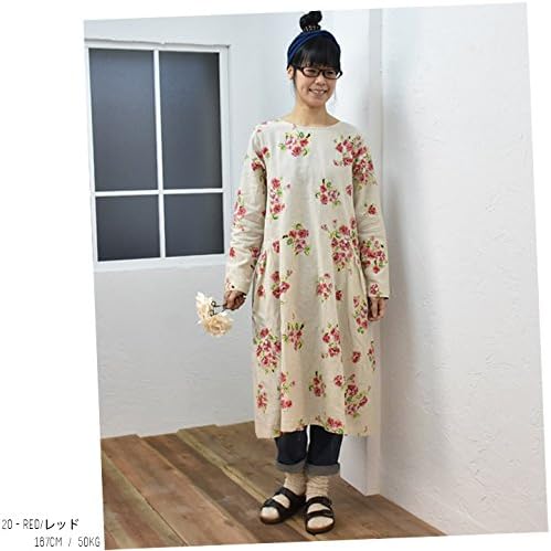 Amazon Co Jp Nn Npo80 M L レッド クラウドナインピュア Cloudnine Pure 花総柄ワンピース 綿麻 Nn Npo80 服 ファッション小物