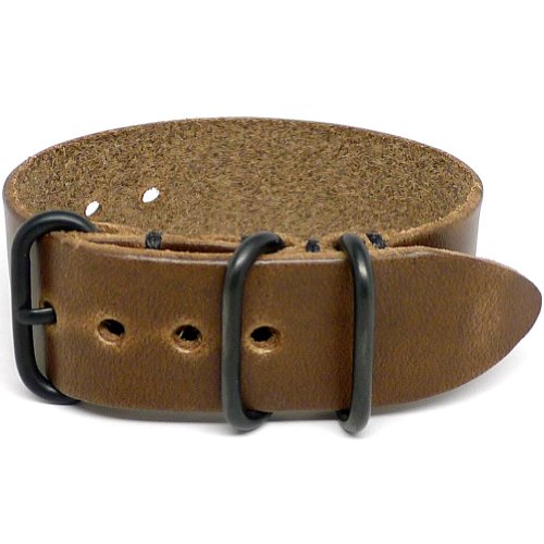 DaLuca 1 Piece NATO Watch Strap - Natural Chromexcel (PVD Buckle) : 20mm