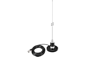 Bingfu Dual Band VHF UHF 136-174MHz 400-470MHz Mobile NMO Antenna With 3.54inch Diameter Magnetic Base for Car Truck Ham Amat