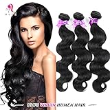 HLSK Hair 7A Brazilian Virgin Hair Supple Body Wave 3 Bundles 100% Unprocessed Virgin Human Hair Weave Extensions remy Human Hair (100g+/-5g)/pc