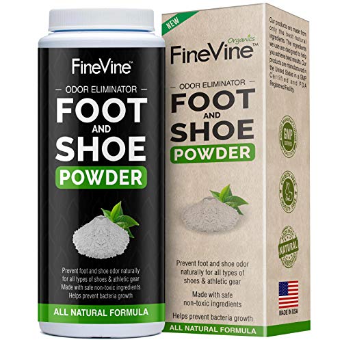 Foot and Shoe Powder - Deodorizer and Odor Eliminator | Remove Bad Smells from Stinky Feet, and Sweaty Socks | Safe for Slippers, Sneakers, Athletes Footwear, Hockey and Tennis Equipment | Made in USA (Best Remedy For Stinky Shoes)