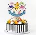CRODER Cute Shark Cake Topper Birthday Cake Topper Cake Decorations for Birthday Party (2 Pack), Colorful