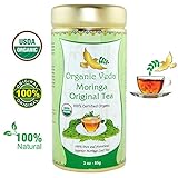 Organic MORINGA ORIGINAL Tea (Loose Leaf Tea). USDA Certified Organic. Rich in Antioxidants and Daily Needed Essential Nutrients. No Artificial Flavors or Preservatives. All Natural!