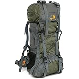 Free Knight 60L Internal Frame Backpack Hiking Travel Backpack Camping Rucksack 60L Extra Large (Green)