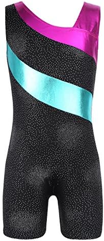 YiZYiF Girls Sparkle Leopard Gymnastics Leotards Kids Toddler One Piece Athletic Tank Unitard Costumes