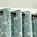 H.VERSAILTEX Blackout Window Curtain Panel Grommet Top Drapes 1 Panel Set Room Darkening Thermal Insulated Blackout Curtain for Bedroom/Living Room (W52 x L84, Country Aqua Floral)