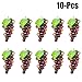 Outgeek Artificial Grapes, Artificial Grapes Mini Grape Clusters Rubber Fake Grape Bundles Decorative Grapes Hanging Ornaments for Vintage Wedding Favor Fruit Wine Decor Faux Fruit Props (10 Pack)