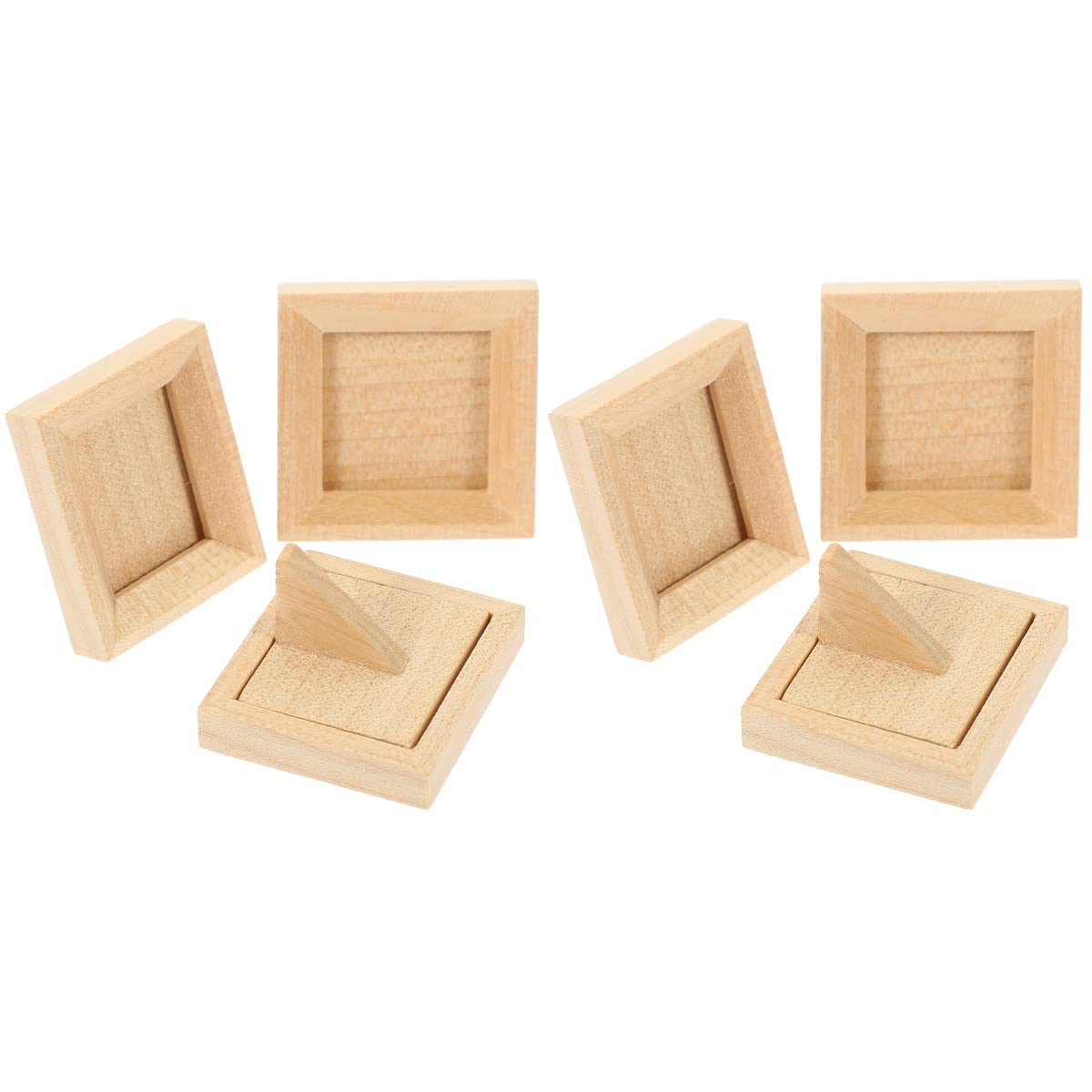 Photo 1 of LUOZZY 6 Pcs Miniature Photo Frame Dollhouse Accessories Tiny Wood Picture Frame for DIY Craft