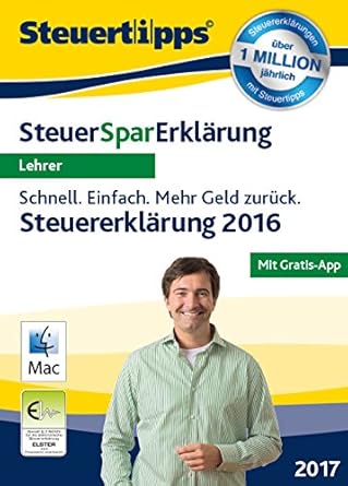 SteuerSparErklärung 2017 für Lehrer - Mac-Version (für Steuerjahr 2016)