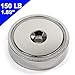 CMS Magnetics 150 LB Holding Power Neodymium Round Base Magnet w/Countersunk Hole OD 1.89