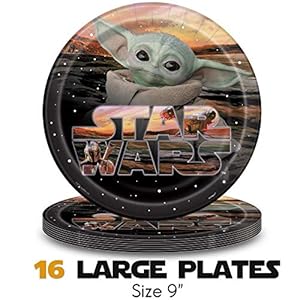 Baby Yoda Party Supplies for 16 – Plates, Napkins, Cups, Foil Baby Yoda