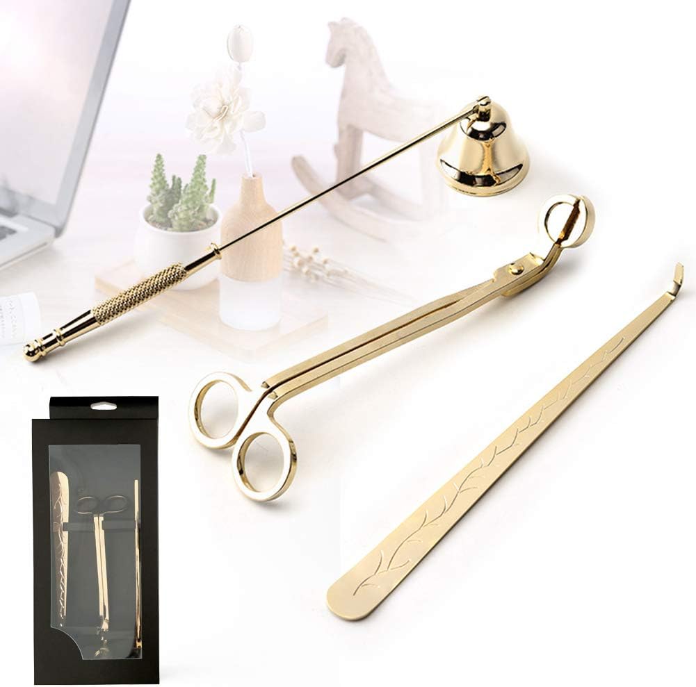 Dogggy 3 in 1 Candle Accessory Set Candle Wick Trimmer Candle Cutter Candle Snuffer Candle Wick Dipper wif Aromatherapy Candle Extinguisher Stainless Steel Durable User-friendly