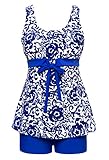 Wantdo Women's Two-Piece Oriental Porcelain Plus Size Cover-up Swimsuit