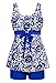 Wantdo Women's Sandy Beach Wear Dress Swimming Costume Over Size Swimsuit Brilliant Blue(9008) US8-10