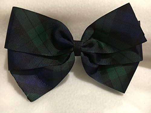 Plaid Hair Bow, Blackwatch Plaid Hair Bow, Blackwatch Plaid Ribbon, Holiday Hair Bow