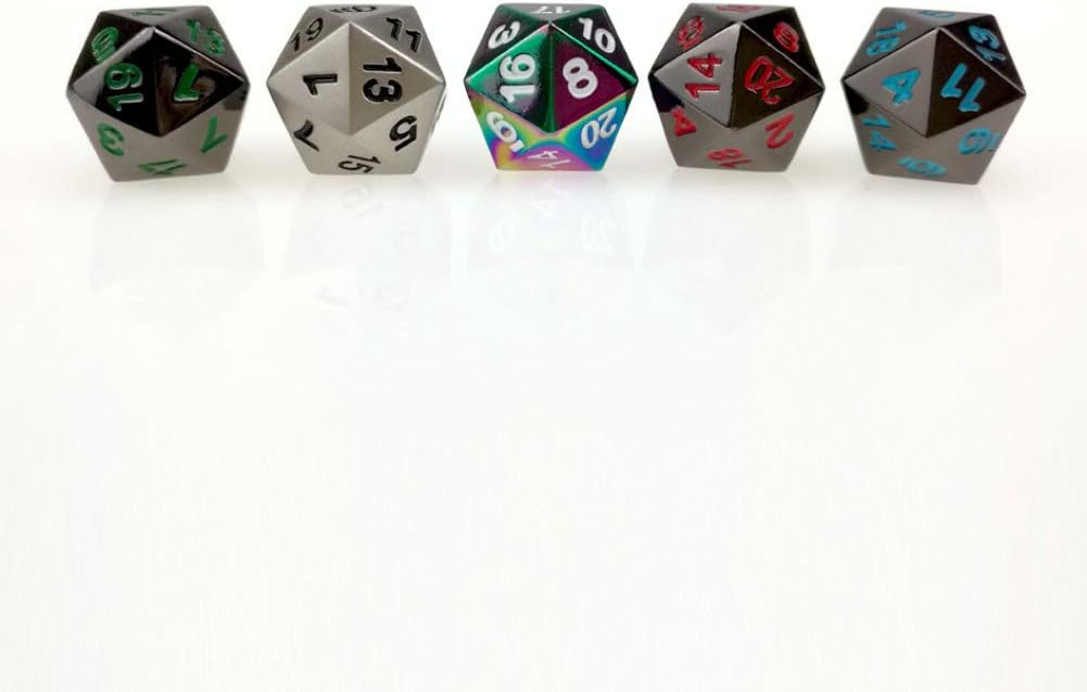 BBGoo Dados De rol Dados de 20 Caras Single Metal D20 Rainbow: Amazon.es: Juguetes y juegos