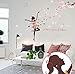 BIBITIME Beautiful Flower Wall Decal for Living Room Porch Nursery Couple Bedroom Vinyl Sticker Kids Room Decor Vinyl Mural (Reference, Dancing Girl Tree Branches Flowers)