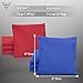 JBM Forbidden Road Cornhole Bag Bean Bags Pack of 8 for Tossing Core Hole Games with Duck Canvas Material Cover and PP Plastic Pellets Inside - Free Carrying Bag Included (Red & Dark Blue, 14OZ)