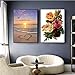 FuigeBach Diamond Painting Kits Beach DIY Diamond Art by Number Kits Crystal Rhinestone Embroidery Cross Stitch Arts Craft for Home Decor Gifts 16x12in