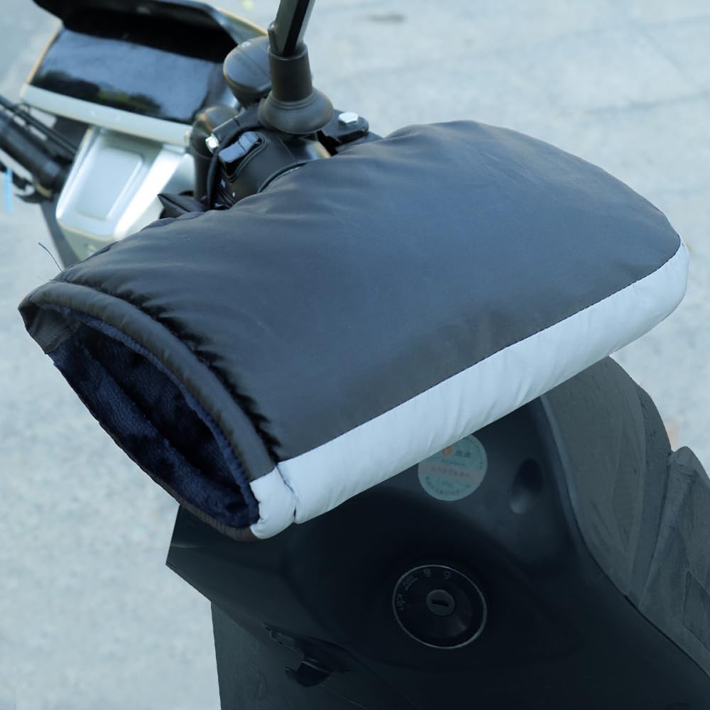 OBEST バイク ハンドルカバー 防水防寒 ハンドルカバー バイク 防水 軽量 バイク用ハンドルカバー 冬 裏起毛 暖かい 原付ハンドルカバー 左右セット 取付簡単 バイクハンドルカバー 自転車 汎用 冬用グローブ 保温性