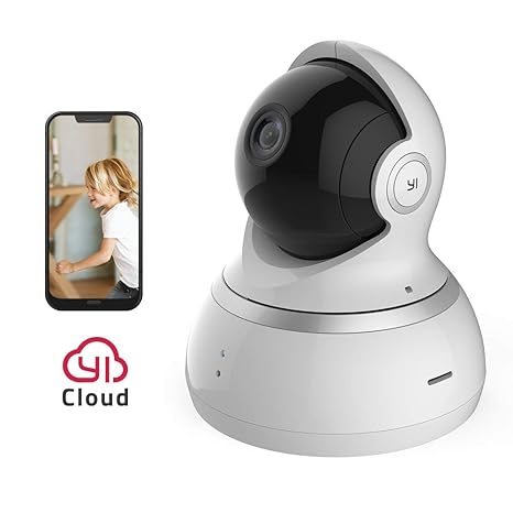 YI Dome Kamera 1080p Überwachungskamera Wifi IP Kamera Smart Home mit Nachtsicht Bewegungsalarm Auto-Rotation, 2 Wege Audio H