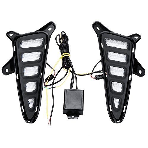 2Pcs White/Yellow LED DRL Daytime Running Lights for Toyota CHR C-HR 2016-2018