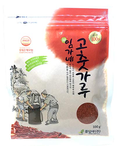 100% Premium Korean Origin Dried Red Pepper Powder Gochugaru Kimchi Spicy powder Chili Flakes 100g (3.5oz)