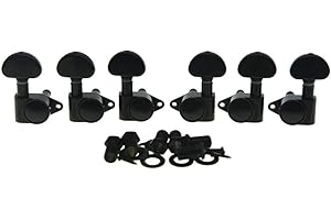 Wilkinson 3x3 ROTO Style Full Size Sealed Guitar Tuners Tuning Keys Pegs Guitar Machine Heads Fits USA Les Paul or Acoustic Guitars Black