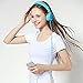 rockpapa 950 Wired Headphones for Kids Girls Boys for School Classroom with Microphone, On-Ear Foldable Corded Headphones with Jack 3.5mm for Laptop Computer Tablet Chromebooks White Blue