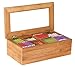 Estilo Bamboo Tea Storage Box, 8 Equally Divided Compartments