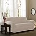 Maytex Reeves Stretch 2 Piece Loveseat Furniture Cover Slipcover, Natural White