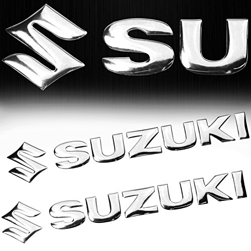 7x1.5 Inch Chrome 3D Emblem Decal Letter Sticker Set – Suzuki Motorcycle Fairing