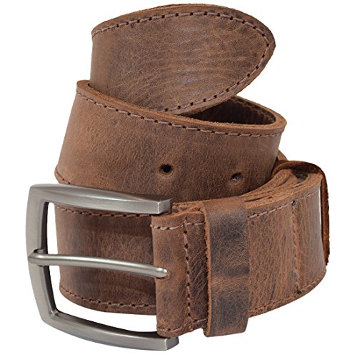 Hide & Drink Thick Leather Belt with Hidden Pocket Handmade Bourbon Brown (Size 34)