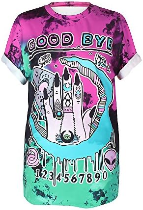 MHOTCIG Fashion Couple Tops Women Summer Casual T Shirt Punk Sleeve Printed T-Shirts