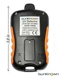 sunknown detector de luz UV para la medición de radiación UVA y UVB nocivos multifunción probador de mano luz ultravioleta fuerza Portátil Luz solar índice UV Checker y fotómetro con pilas, Amarillo, 1
