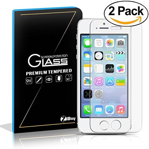 iPhone SE Screen Protector, ZiBay iPhone SE / iPhone 5S / iPhone 5 / iPhone 5C Ultra Clear Glass Screen Protector [Tempered Glass] 0.3mm Thickness (2 PACKS)