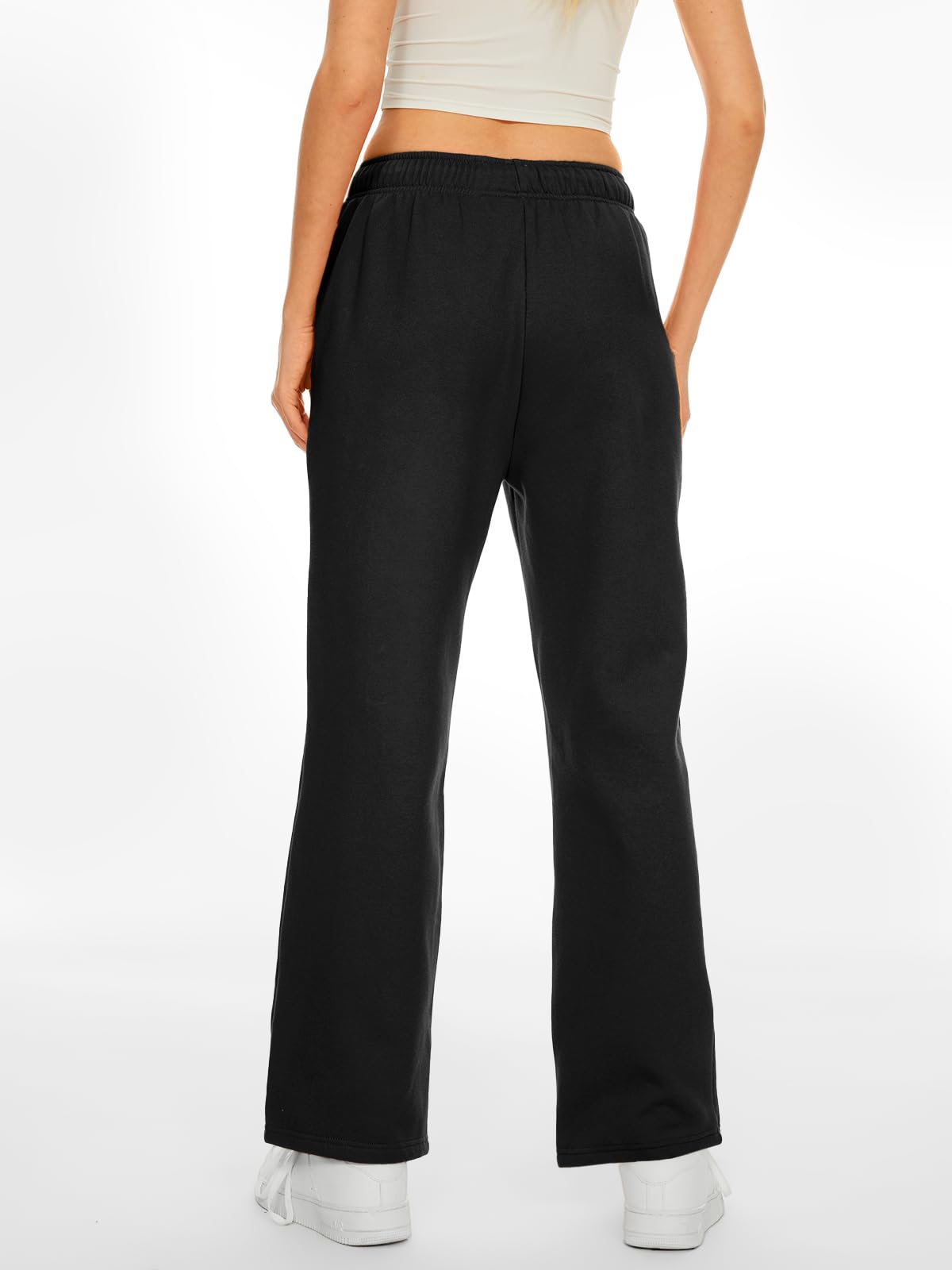 AUTOMET Women's Wide Leg Sweatpants Fleece Lined Baggy Straight Leg Lounge Pants Fall Outfits Athletic Joggers with Pockets