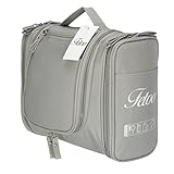 Fetoo Foldable Toiletry Bag Cosmetic Storage Organizer Large Capacity Multifunction Travel Wash Bag (Light Gray)