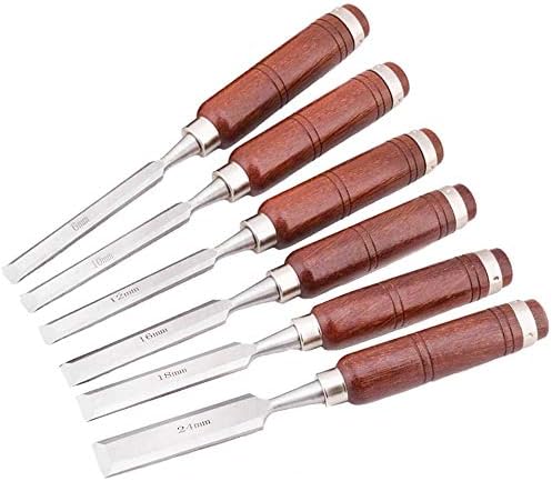 Molate 6本 のみ セット 木工用ノミセット 木工用ノミ 木彫り 彫刻刀 鑿 追入のみ6mm10mm 12mm 16mm 18mm 24mm Diy大工道具 木材加工工具