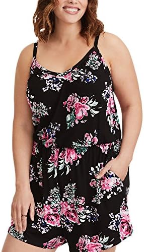 Women's Floral Print Sleeveless Party Beach Romper Short Jumpsuit