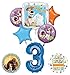 Mayflower Secret Life of Pets Party Supplies 3rd Birthday Balloon Bouquet Decorations - Blue Number 3