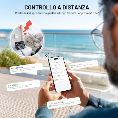 COTINSE WiFi Current Break Detector Smart Socket | Home Burglar Alarm, Power Lack Alarm 110 dB, LED, Blackout Alert on Smart Life/Tuya App