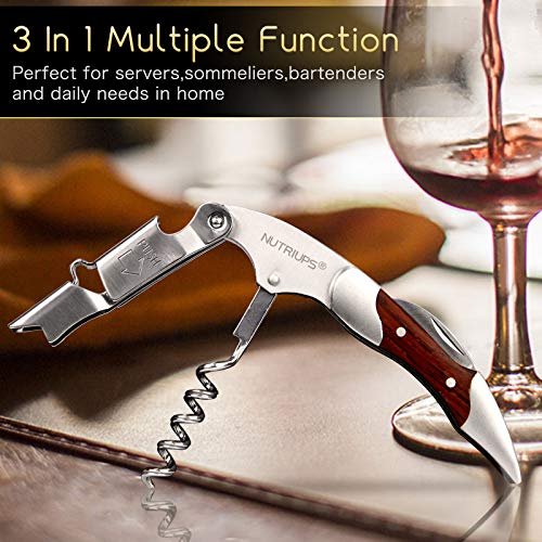 Professional Doublehinged Waiter's Corkscrew by NUTRIUPS Wine Opener