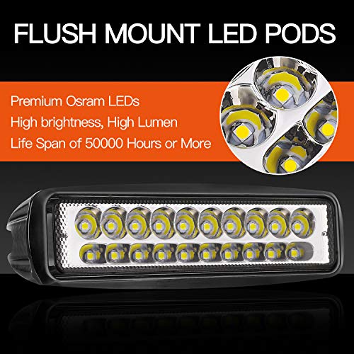 image for LED Light Bar, OFFROADTOWN 2PCS 80w 6Inch Spot LED Pods Work Light Off