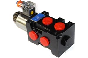 SYNAIOLMA 13gpm Hydraulic Solenoid Selector/Diverter Valve,50lpm Max Flow,12v Dc 3-Plug Hydraulic Solenoid Selector,For Switching Oil Circuits Between Different Flow Rates And Pressures.