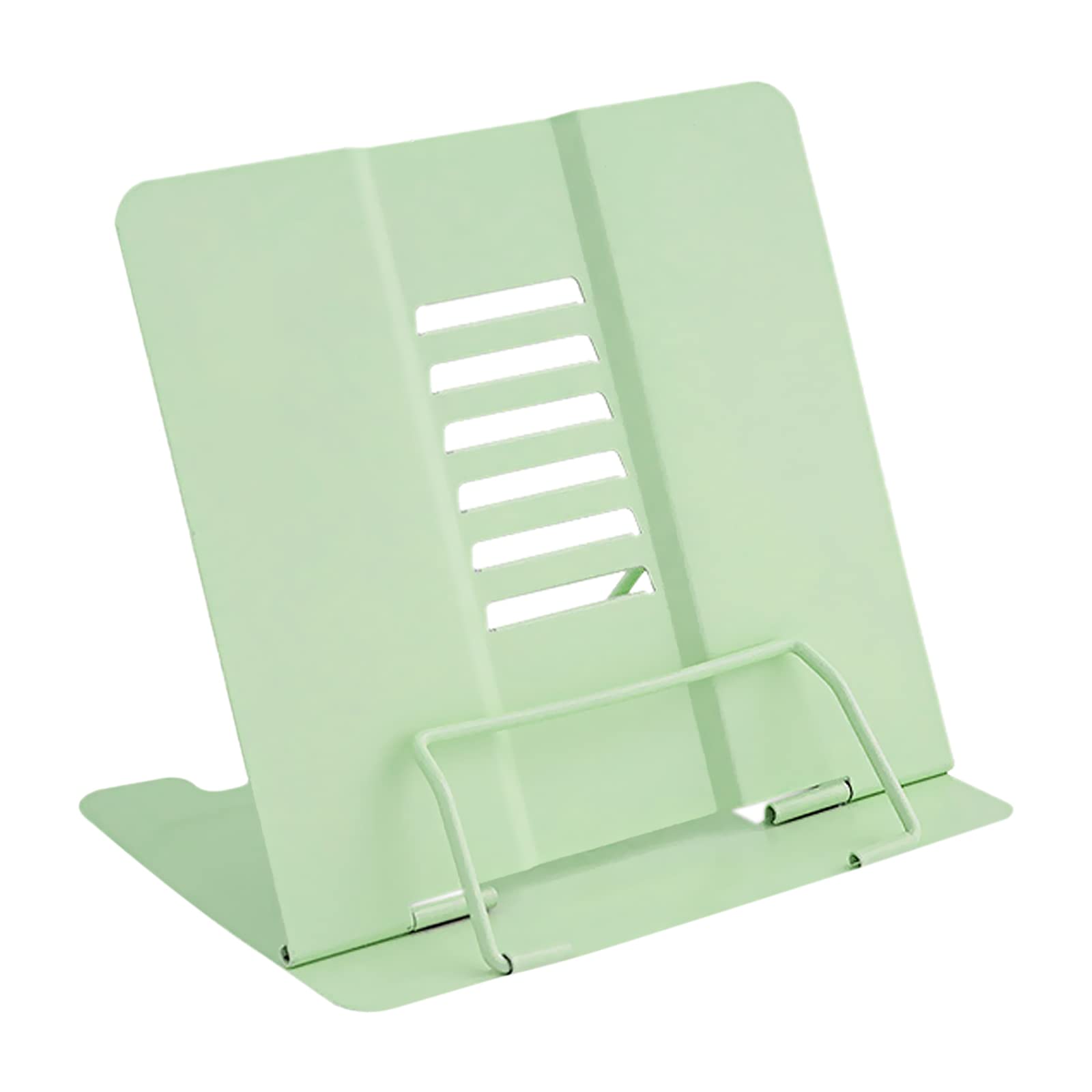 Geoyien Book Stand, Book Holder for Reading in Bed, Multifunctional Metal Reading Rack, Adjustable Angle, Correct Sitting Posture, Reduce Fatigue, for Office School Library Home (Green)