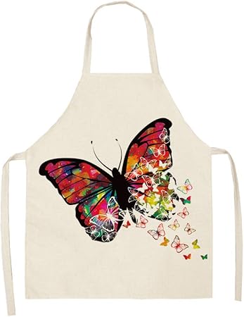 Mshtxq Mori Cocina Antiincrustante De Dibujos Animados Color Mariposa Delantal De Cocina Serie De Mariposas De Dibujos Animados 47x38cm Amazon Es Hogar