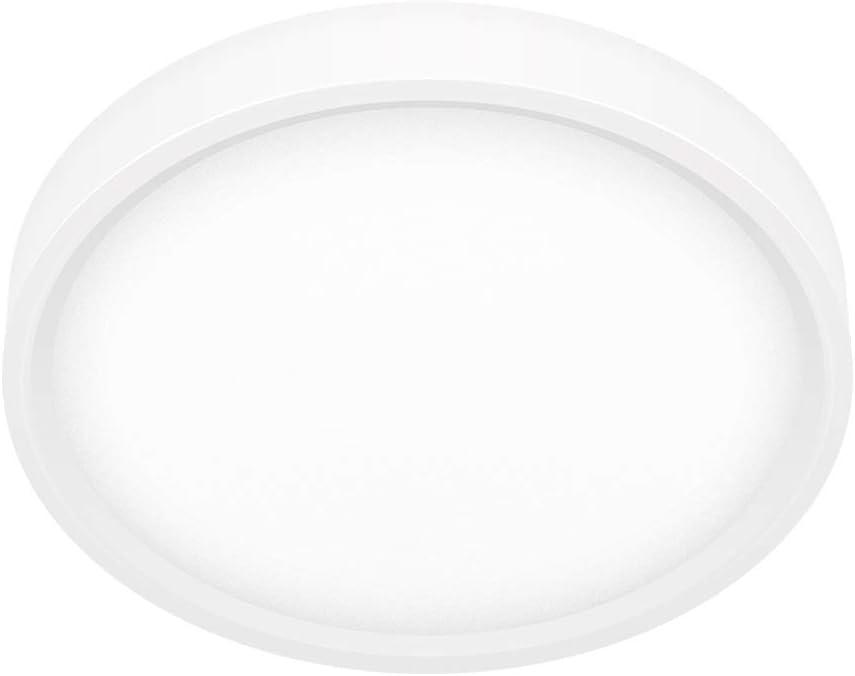 JULLISON 5 Inch LED Edge Lit Slim Surface Mount Down Light Fixture for J-Box, 120VAC, 10W, 600LM, 3000K Warm White, CRI80, DOB Driverless, ETL Certified, Wet Location, Round White, 1 Pack