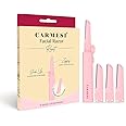 Carmesi Face Razor Reset - 1 Face Razor & 3 Cartridges | Reusable & Travel-Friendly | Instant & Painless Hair Removal | For Eyebrows, Upper Lip, Peach Fuzz, Forehead, Chin, Sideburns | Dermaplaning