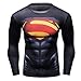Red Plume Men's Sport Compression Shirt ， Super Logo Fitness Long Sleeve Topt (M, Black)